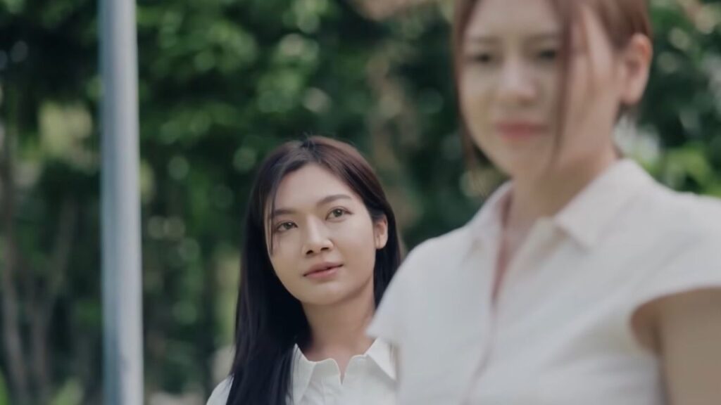 Tender moment from B.Friend, a Thai GL series, highlighting emotional slow burn in GL Dramas by Guy and Lita P.