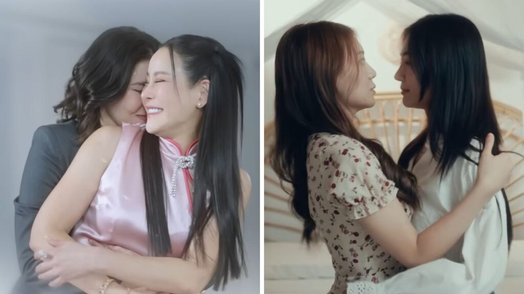 Collage of heartfelt scenes from The Two of Us and B.Friend, GL Dramas by Guy and Lita P, that stole fans' hearts.
