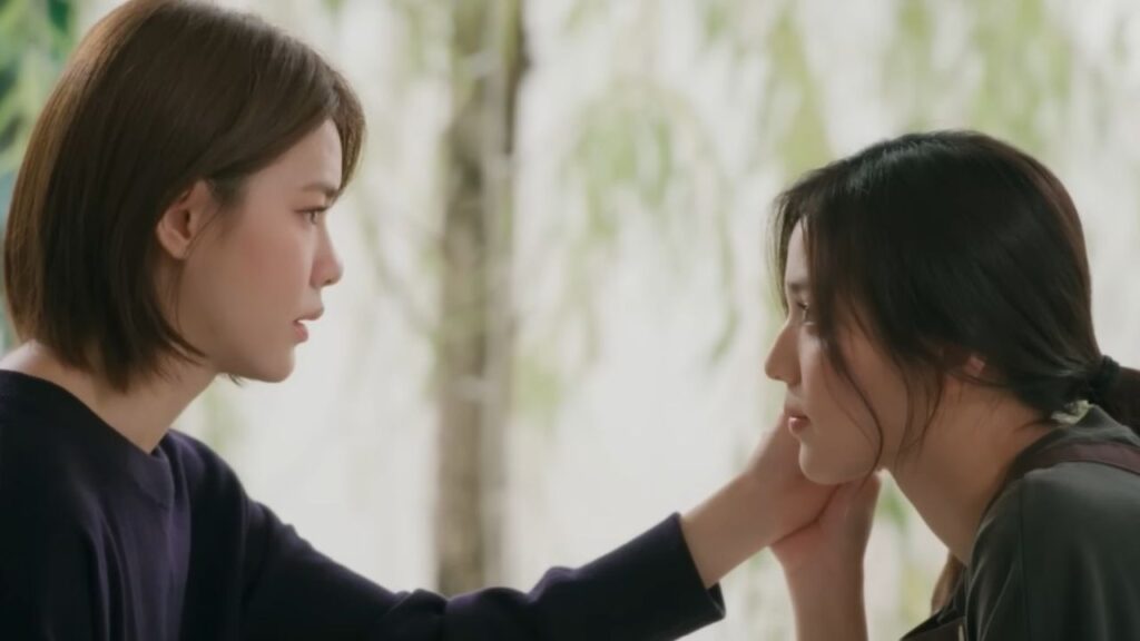 Tender moment from US, a healthy GL series that portrays emotional safety and intimacy.