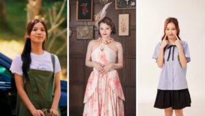 Collage of Dokrak, Anin, and Sun, representing emotionally mature characters in the Thai GL Green Flag Hall of Fame.