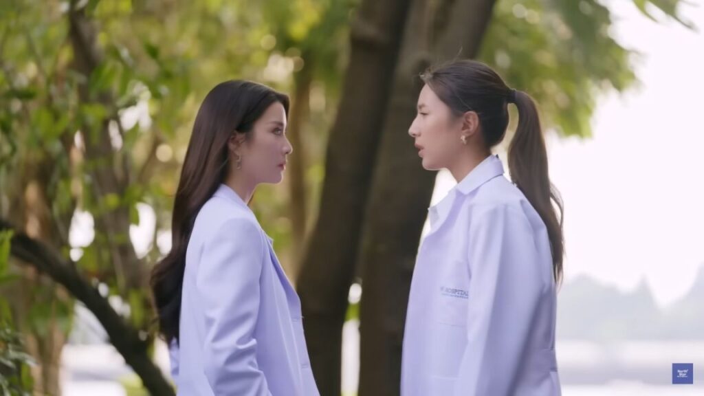 Scene featuring characters from Poisonous Love highlighting connections in the Thai GL Multiverse.