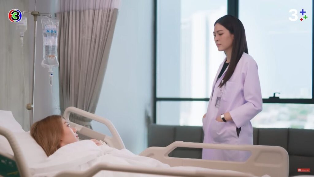 Earn visibly ill and Dr. Fahlada from The Secret of Us Drama Series looking conflicted, representing self‑destructive love gestures.