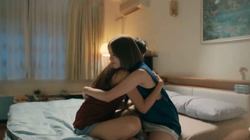 Pam and Dokrak sharing a quiet, emotionally intimate moment, representing non-toxic queer love in US.