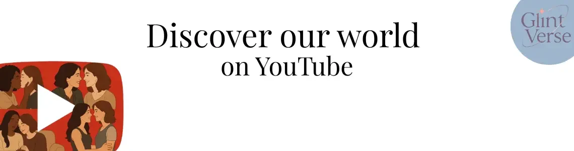 Banner inviting users to subscribe to GlintVerse's YouTube channel, with a blue button and YouTube icon on a white background.